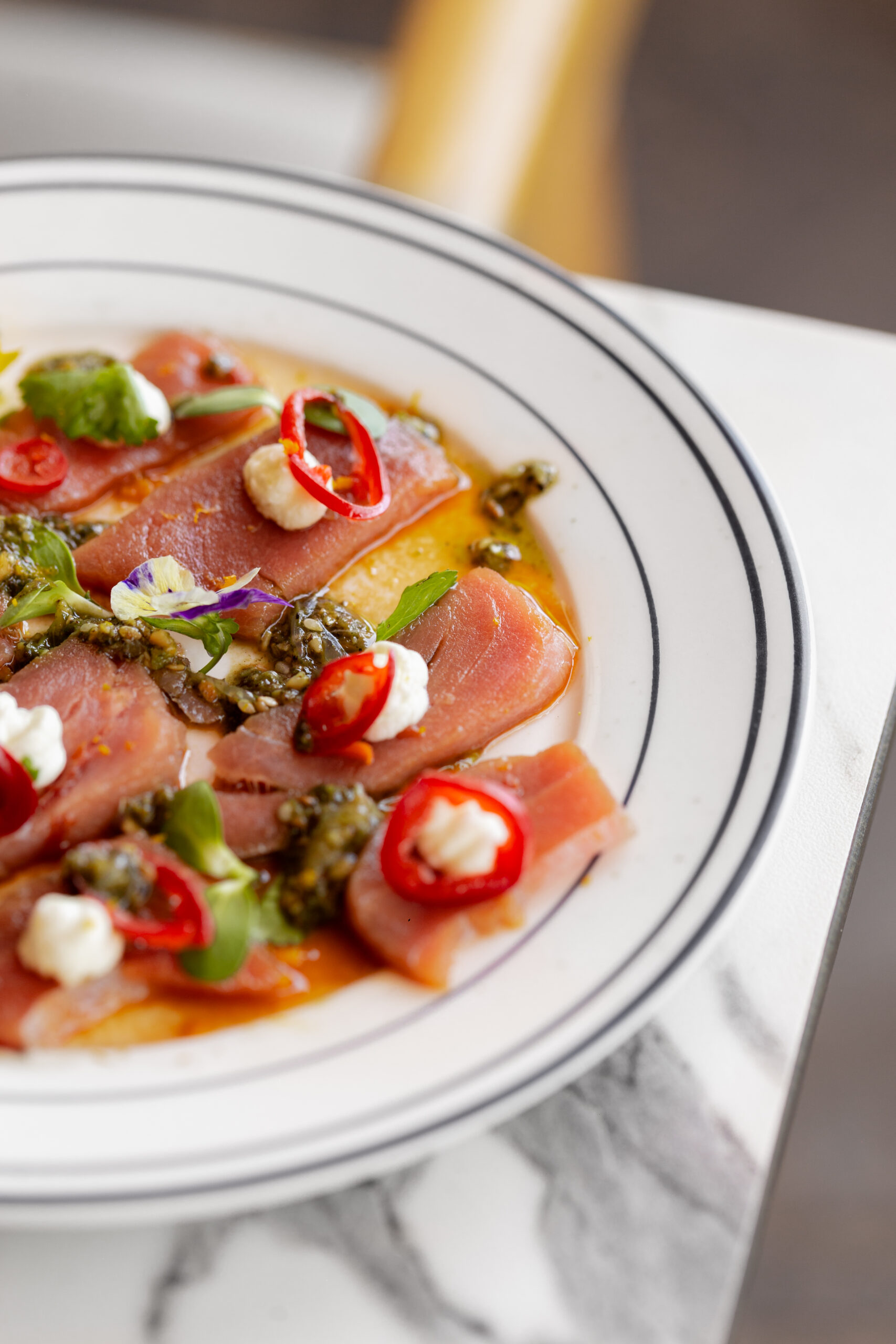 Tuna carpaccio food photography Nairobi — Studio C